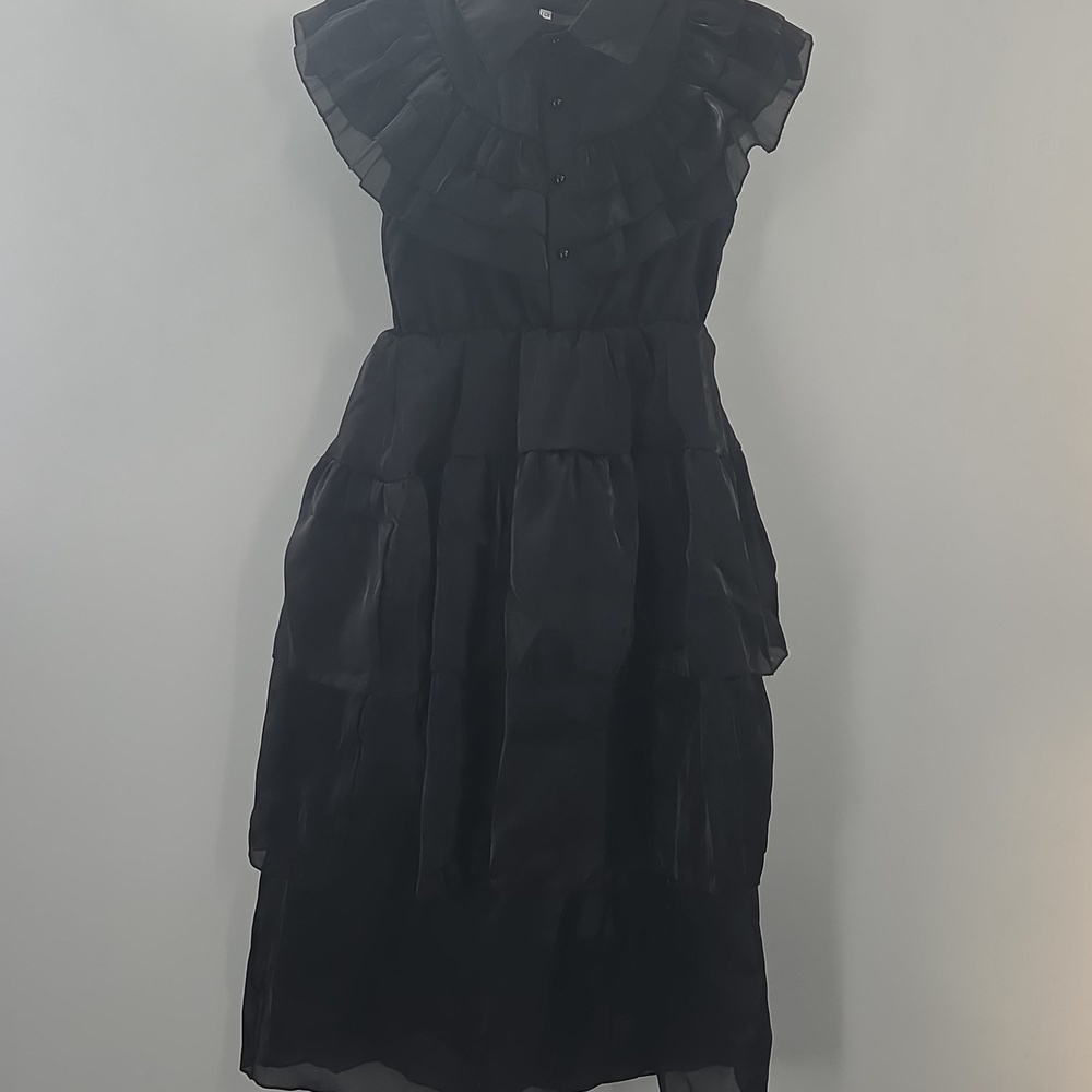 Black Tiered Dress Costume Wednesday Adams - Picture 7 of 16